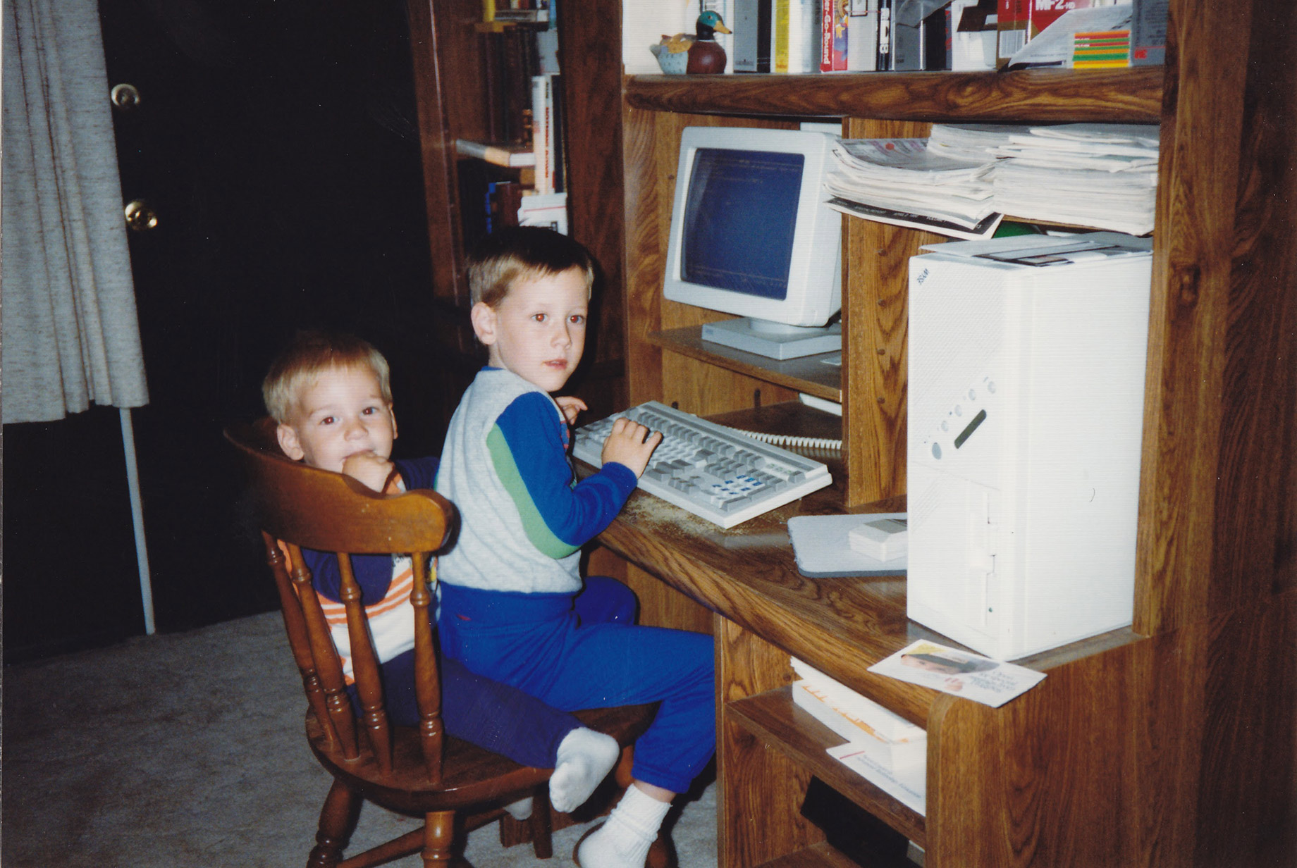 Two very adorable children in PJs